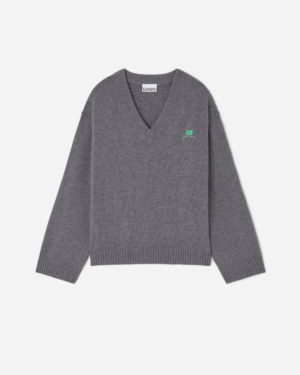 Core Future Wool Mix V-neck - Charcoal Grey