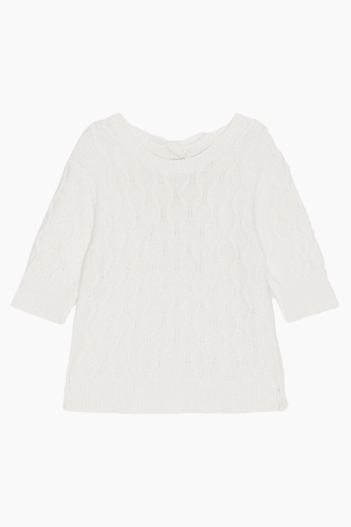Cotton Cable Open Back Top K1920 - Bright White - GANNI