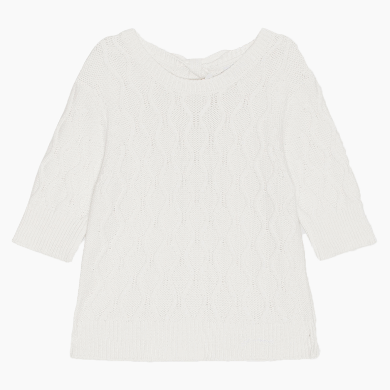 Cotton Cable Open Back Top K1920 - Bright White - GANNI - Hvid S