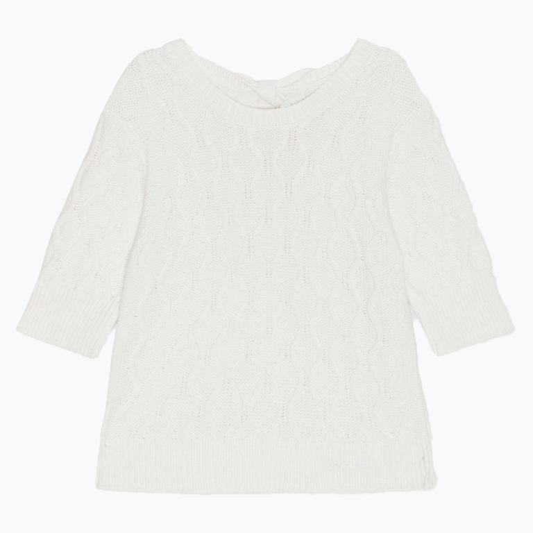 Cotton Cable Open Back Top K1920 - Bright White - GANNI - Hvid XS