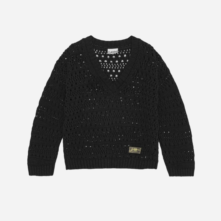 Cotton Mix V-neck - Black