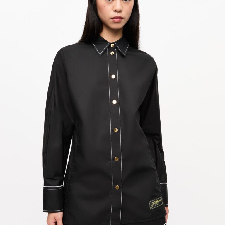 Cotton Poplin Long Sleeve Raglan Sh