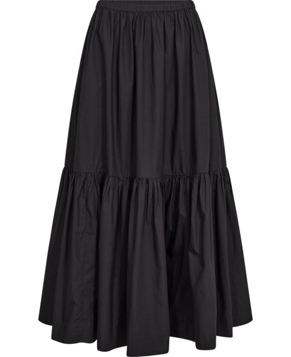 Cotton Poplin Maxi Flounce Skirt