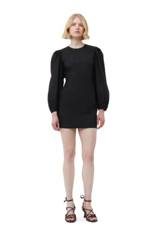 Cotton Poplin Open Back Mini Dress