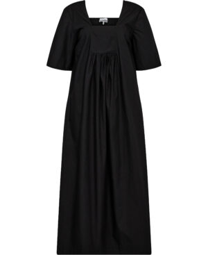 Cotton Poplin Openneck Maxi Dress