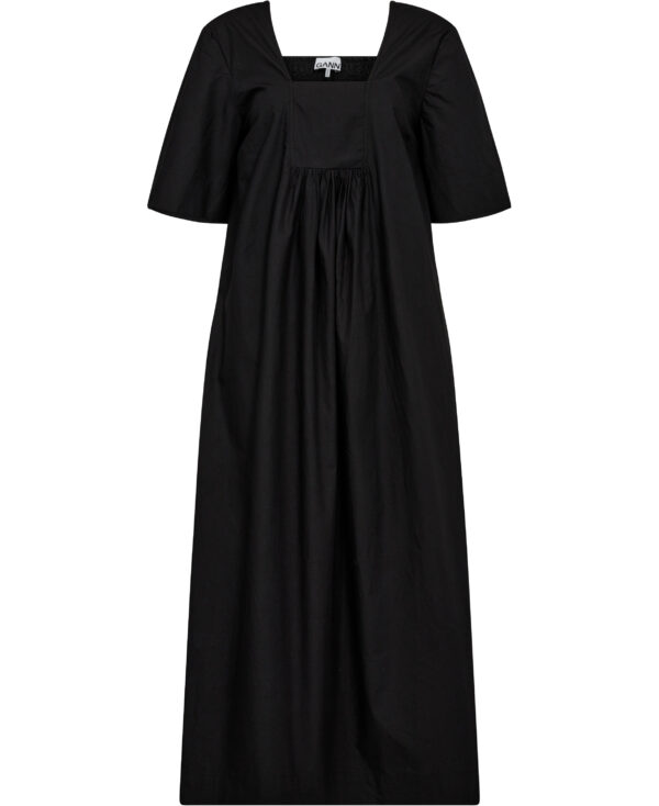 Cotton Poplin Openneck Maxi Dress