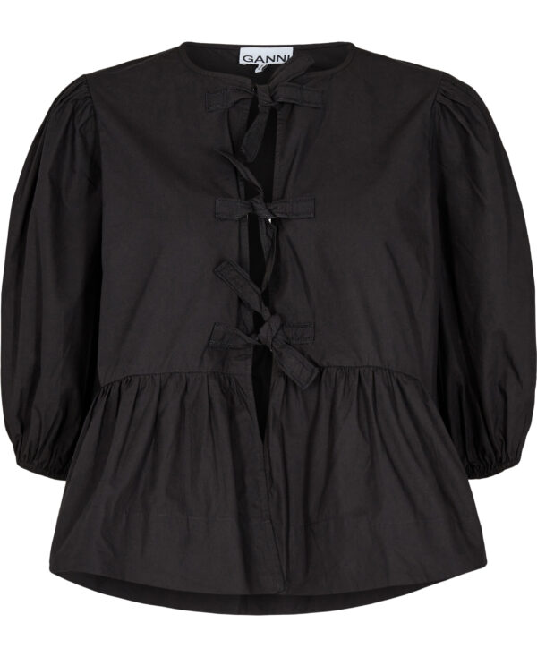 Cotton Poplin Peplum Blouse