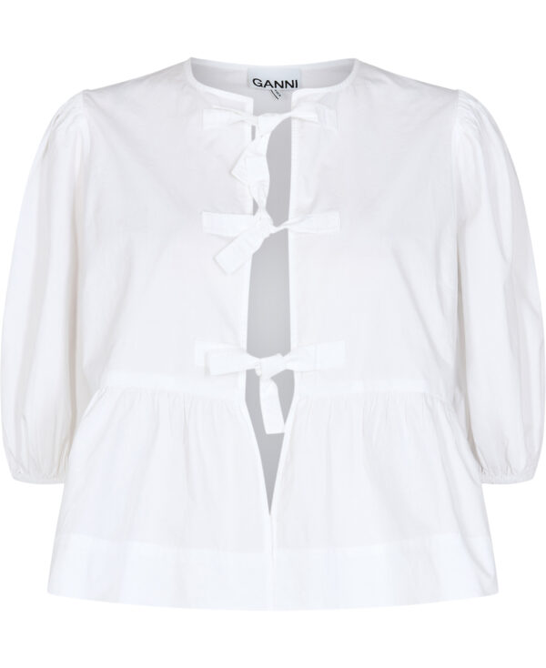 Cotton Poplin Peplum Blouse