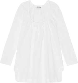 Cotton Poplin Squareneck Minikjole