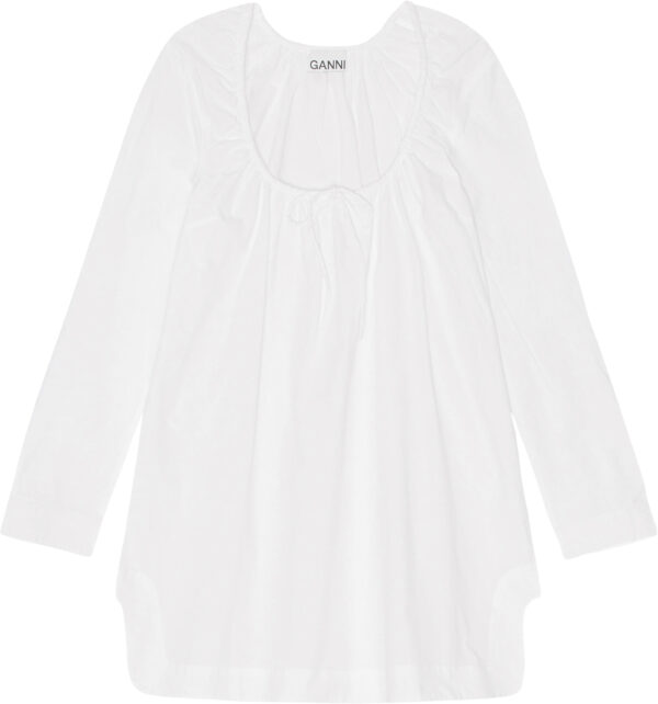 Cotton Poplin Squareneck Minikjole