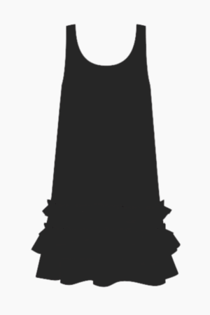 Cotton Poplin U-neck Mini Dress W0905 - Black - GANNI - Sort XS