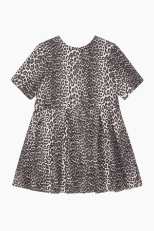 Cotton Tweed Mini Dress W0362 - Leopard - GANNI - Leopard M