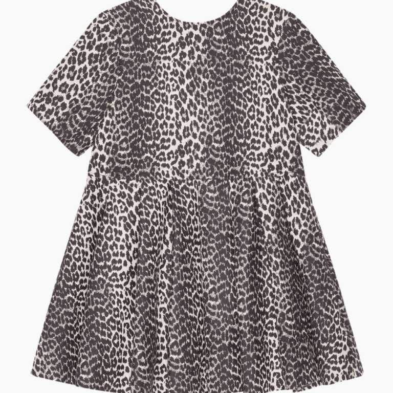 Cotton Tweed Mini Dress W0362 - Leopard - GANNI - Leopard XS