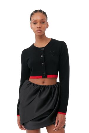Cropped Oneck Cardigan