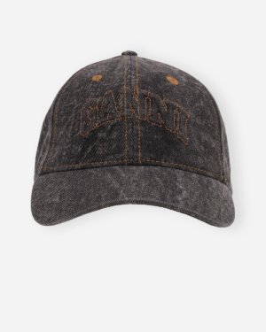 Denim Cotton Washed Cap - Washed Black/Black
