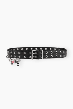 Double Eyelet Belt Safety Pin A7067 - Black - GANNI - Sort XS/S