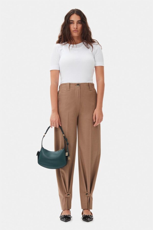 Drapey Melange Mid Waist Pants