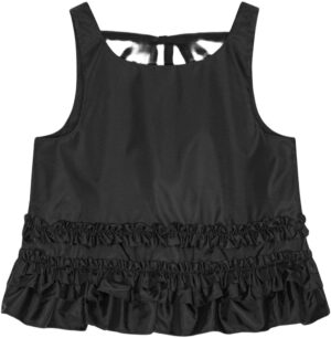 Duchesse Nylon Open Back Frill Top