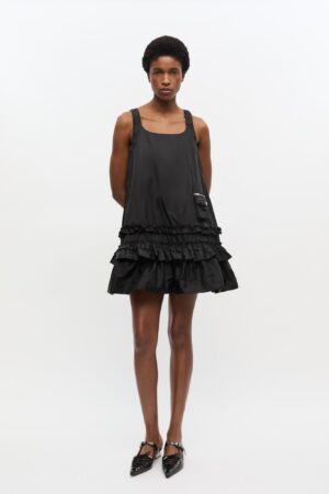 Duchesse Nylon Uneck Mini Dress