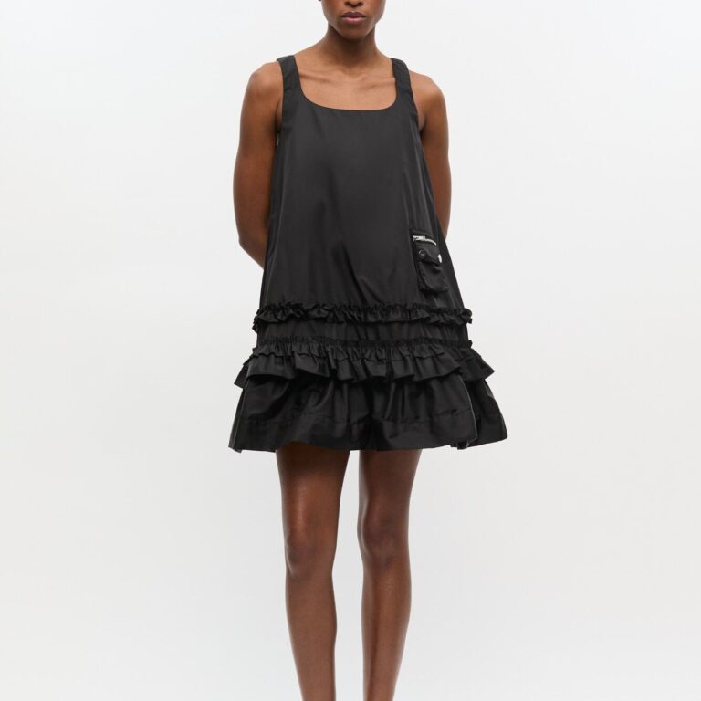 Duchesse Nylon Uneck Mini Dress