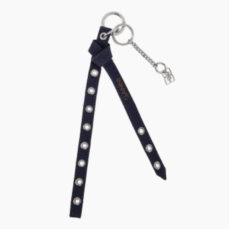 Eyelet Keyring Denim A6260 - Dark Navy - GANNI - Navy One Size