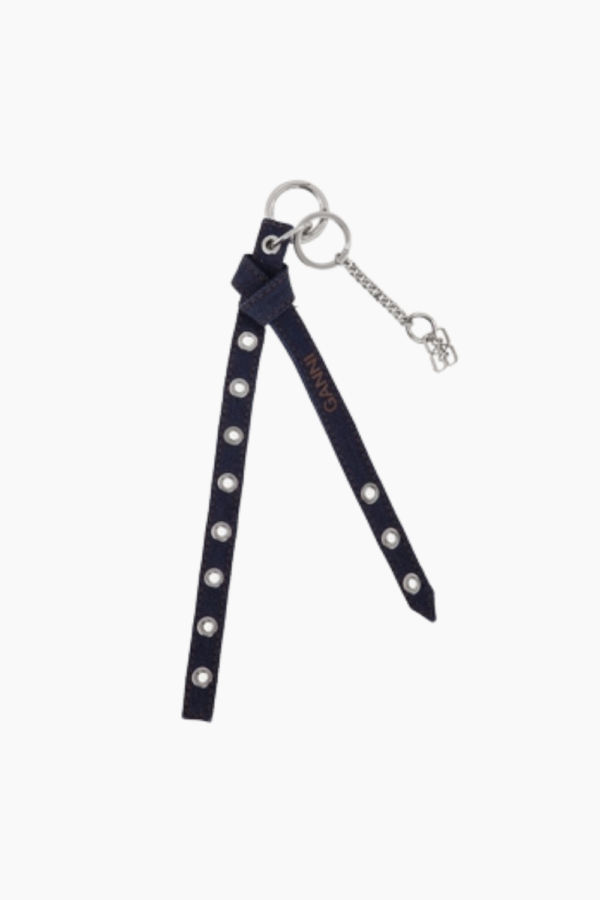 Eyelet Keyring Denim A6260 - Dark Navy - GANNI - Navy One Size