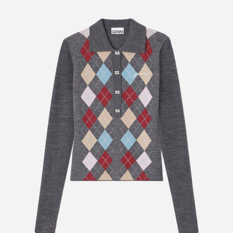 Fine Merino Jacquard Polo - Paloma