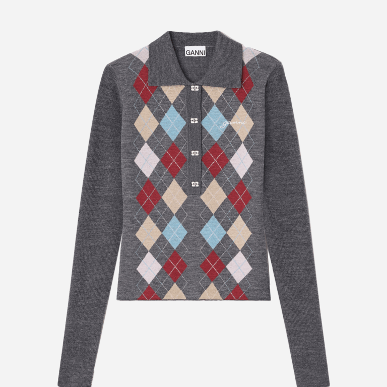 Fine Merino Jacquard Polo - Paloma