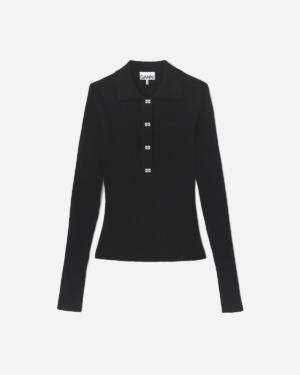 Fine Sequin Polo - Black