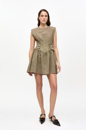 Flock Check Suiting Corset Mini Dre