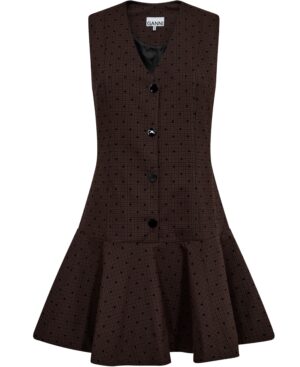 Flock Check Suiting Mini Dress
