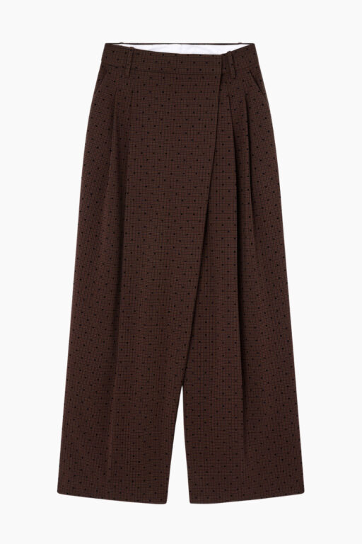 Flock Check Suiting Pants A1080035 - Chicory Coffee - GANNI