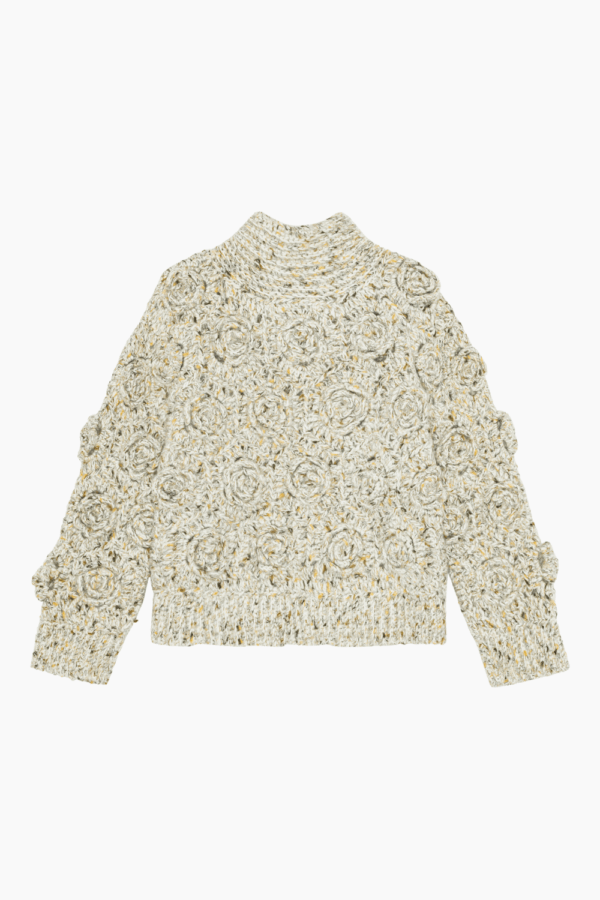 Flower Crochet Sweater K2588 - Multicolour - GANNI - Creme XS