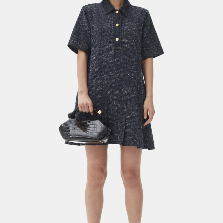 Fluffy Denim Mini Dress