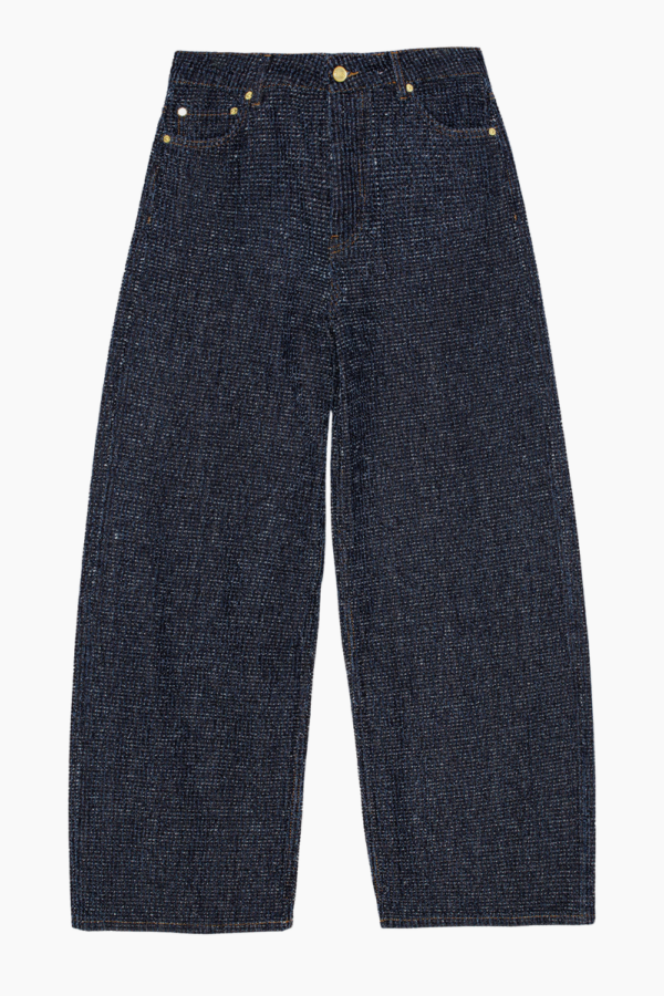 Fluffy Denim Wide Jeans J1542 - Rinse - GANNI - Blå 25