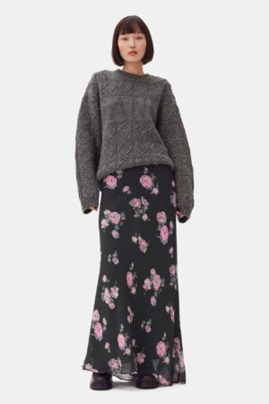 Fluid Crepe Maxi Skirt