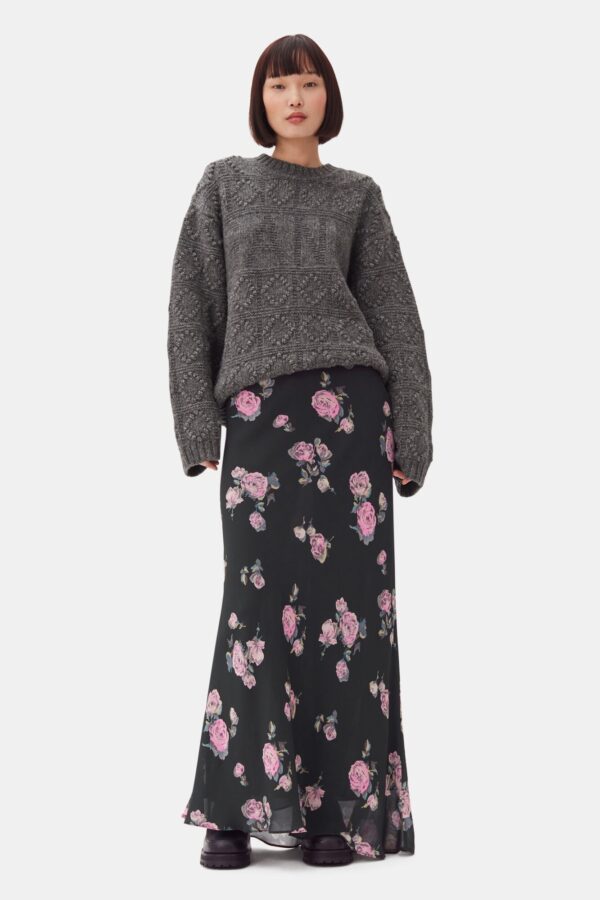 Fluid Crepe Maxi Skirt