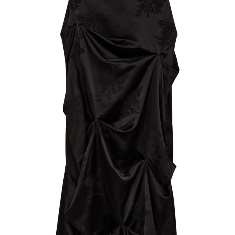 Fluid Satin Jacquard Tuck Detail Lo