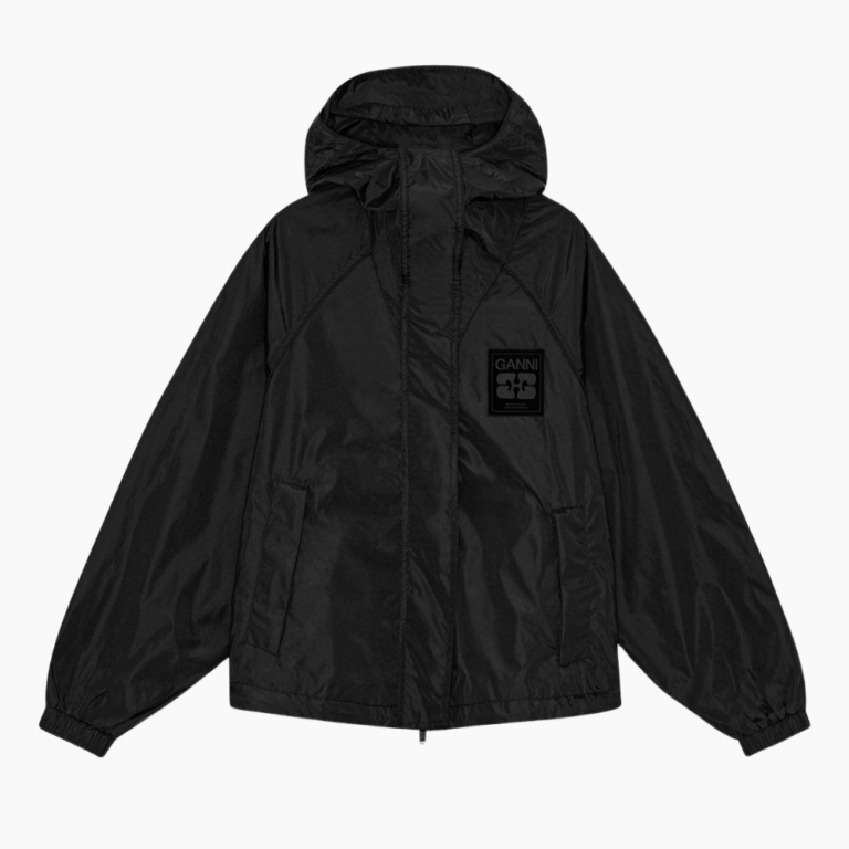 Flyweight Nylon Jacket W0736 - Black - GANNI - Sort S/M