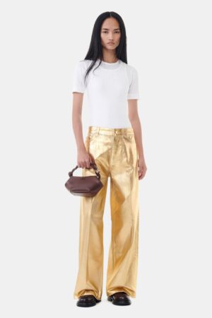 Foil Denim Wide Jeans