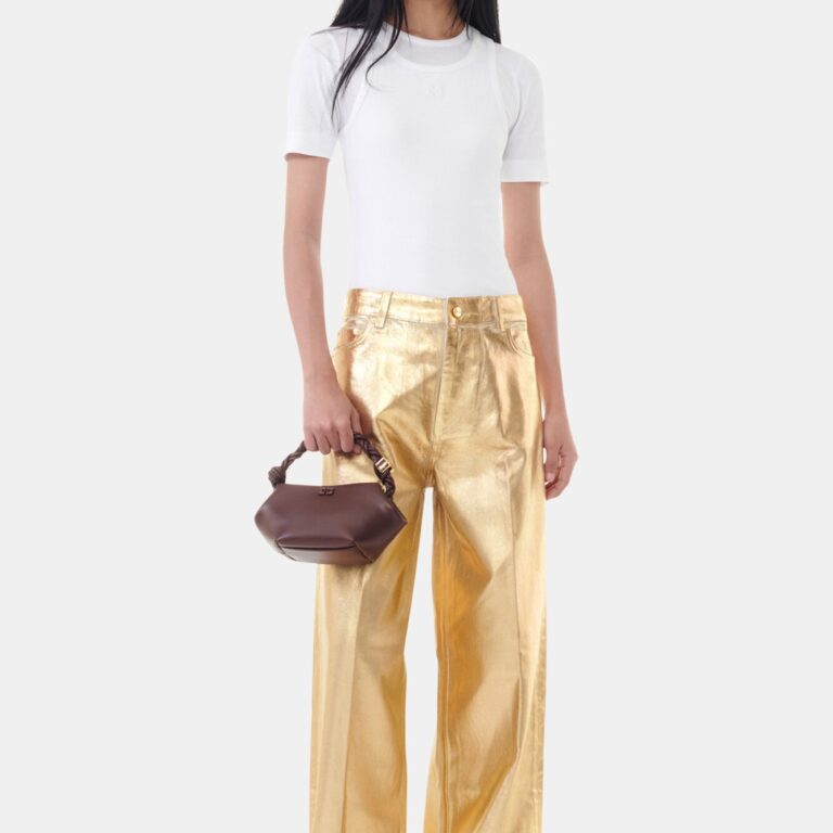 Foil Denim Wide Jeans