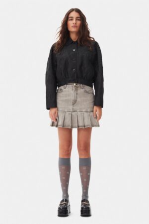 Future Denim Pleated Mini Skirt