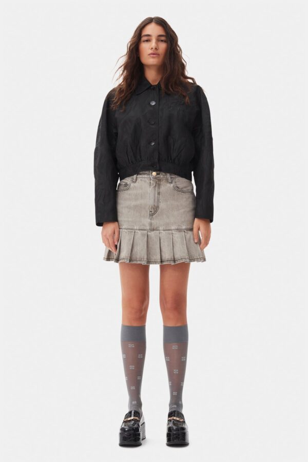 Future Denim Pleated Mini Skirt