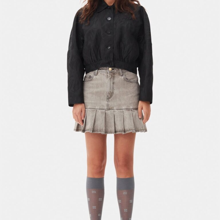 Future Denim Pleated Mini Skirt