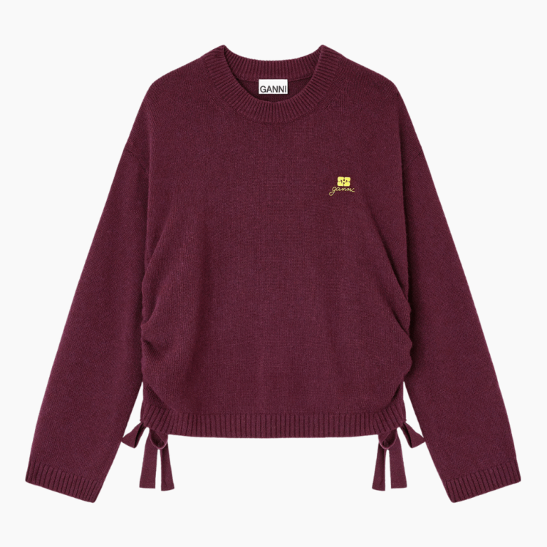 Future Wool Mix Oversized O-neck K2631 - Burgundy - GANNI - Bordeaux L/XL