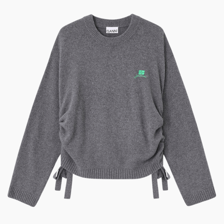 Future Wool Mix Oversized O-neck K2632 - Charcoal Grey - GANNI - Grå L/XL