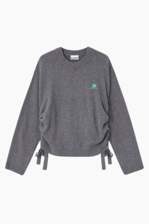 Future Wool Mix Oversized O-neck K2632 - Charcoal Grey - GANNI - Grå XXS/XS