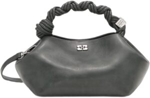 GANNI Bou Bag Small Stålgrå Håndtaske (med guldmetallisk terning)