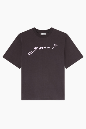 GANNI Heavy Cotton Jersey Relaxed Fit T-Shirt