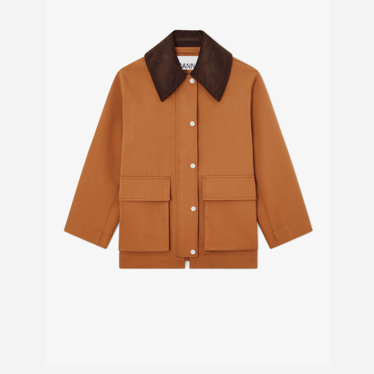 GANNI Heavy Twill Jacket A1010221 Cinnamon Swirl